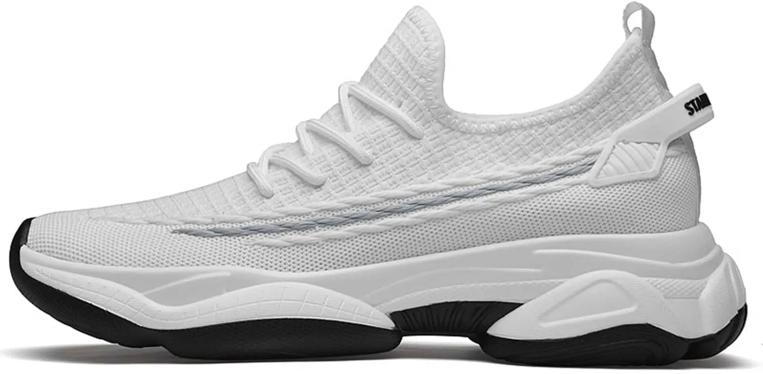 Men's Fashion Solid Color Mesh Fabric Inside Heightening Sports Shoes Casual Breathable Running Shoes Mens Lite Adapt Sneaker -