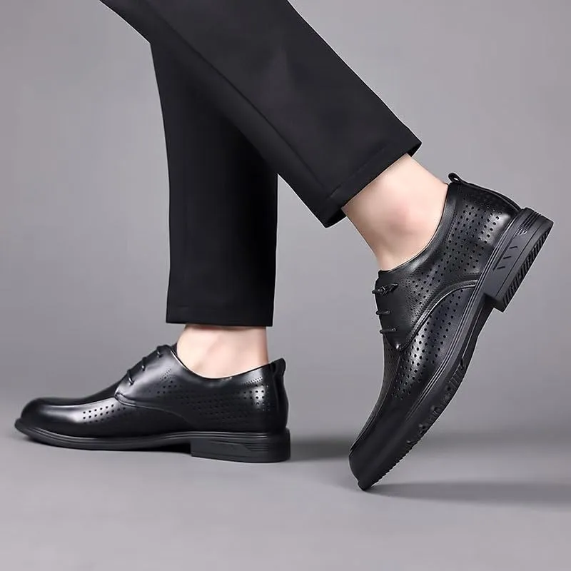 Men's Fashion Summer Hollow Cap Toe Oxfords - Versatile Dress Shoes for Business Meetings Wedding Ceremonies Prom Nights & Formal Tuxedo Outfits