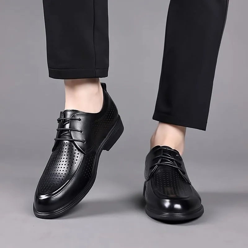 Men's Fashion Summer Hollow Cap Toe Oxfords - Versatile Dress Shoes for Business Meetings Wedding Ceremonies Prom Nights & Formal Tuxedo Outfits