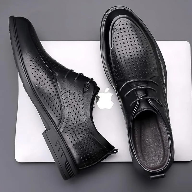 Men's Fashion Summer Hollow Cap Toe Oxfords - Versatile Dress Shoes for Business Meetings Wedding Ceremonies Prom Nights & Formal Tuxedo Outfits