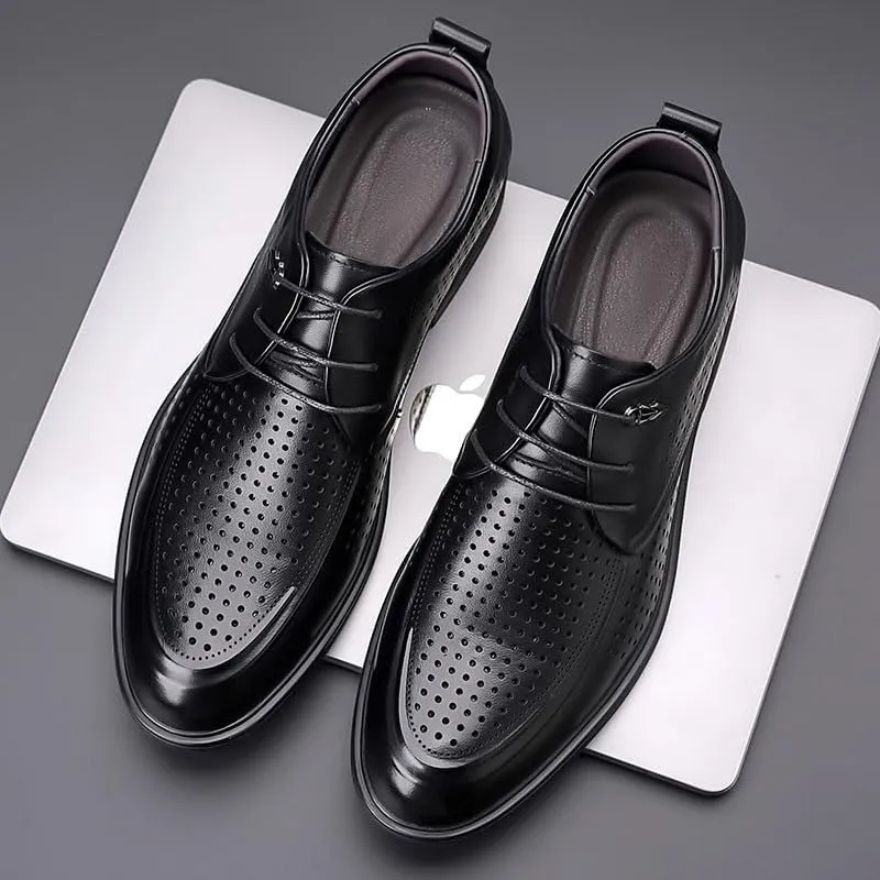 Men's Fashion Summer Hollow Cap Toe Oxfords - Versatile Dress Shoes for Business Meetings Wedding Ceremonies Prom Nights & Formal Tuxedo Outfits