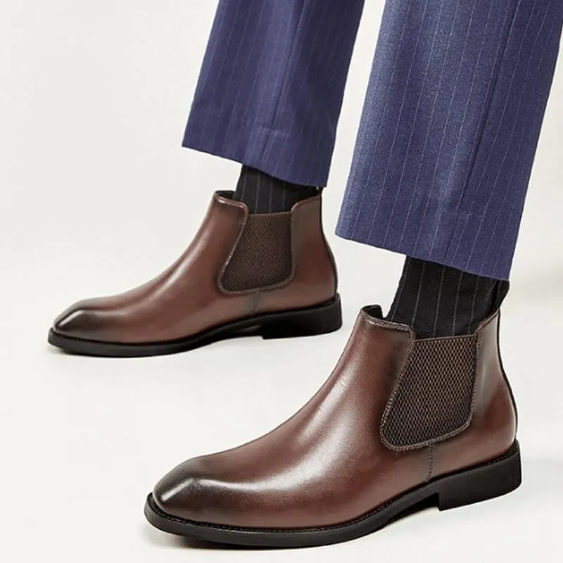 Men's Luxury Business Oxfords Handcrafted Leather Dress Shoes with Non-Slip Rubber Sole & Padded Collar
