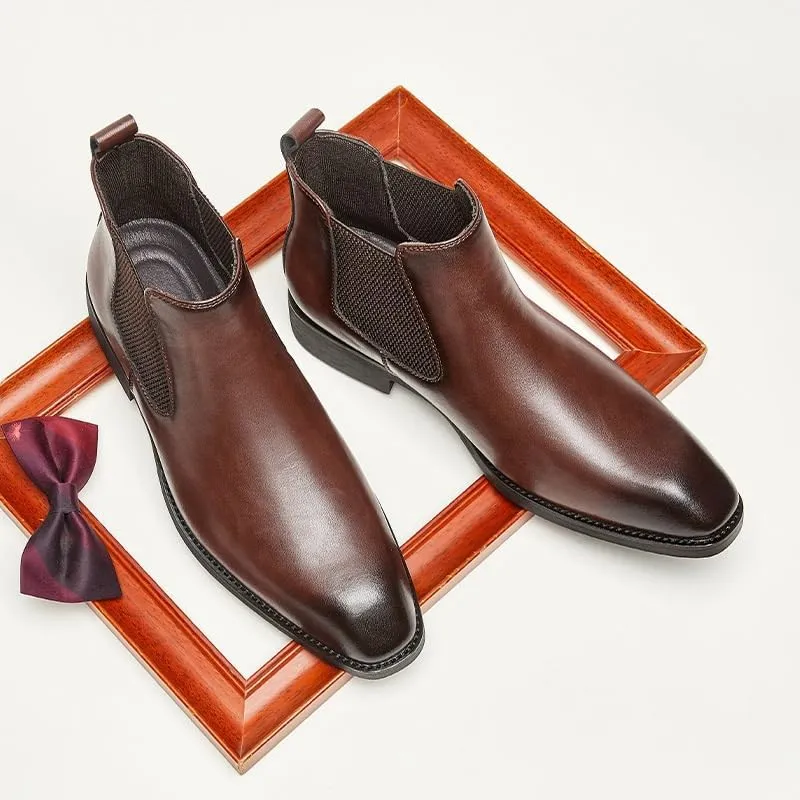 Men's Luxury Business Oxfords Handcrafted Leather Dress Shoes with Non-Slip Rubber Sole & Padded Collar