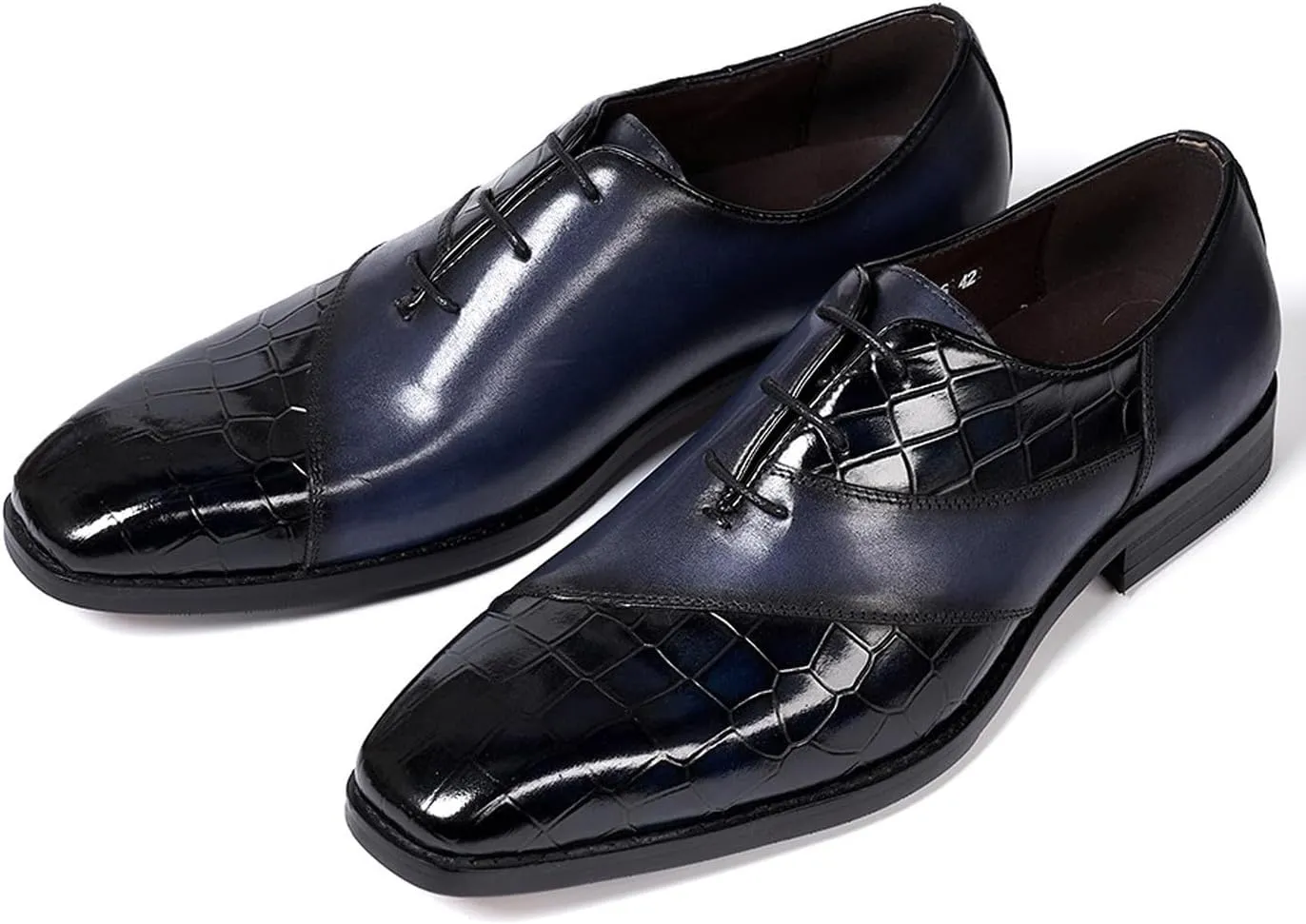 Mens Oxfords Formal Dress Suit Shoes Genunie Leather Plain Toe Modern Luxury Derby Men's Prom Wedding Business Causal Two Tone Shoes Fashion Comfortable Tuxedo Shoes for Men