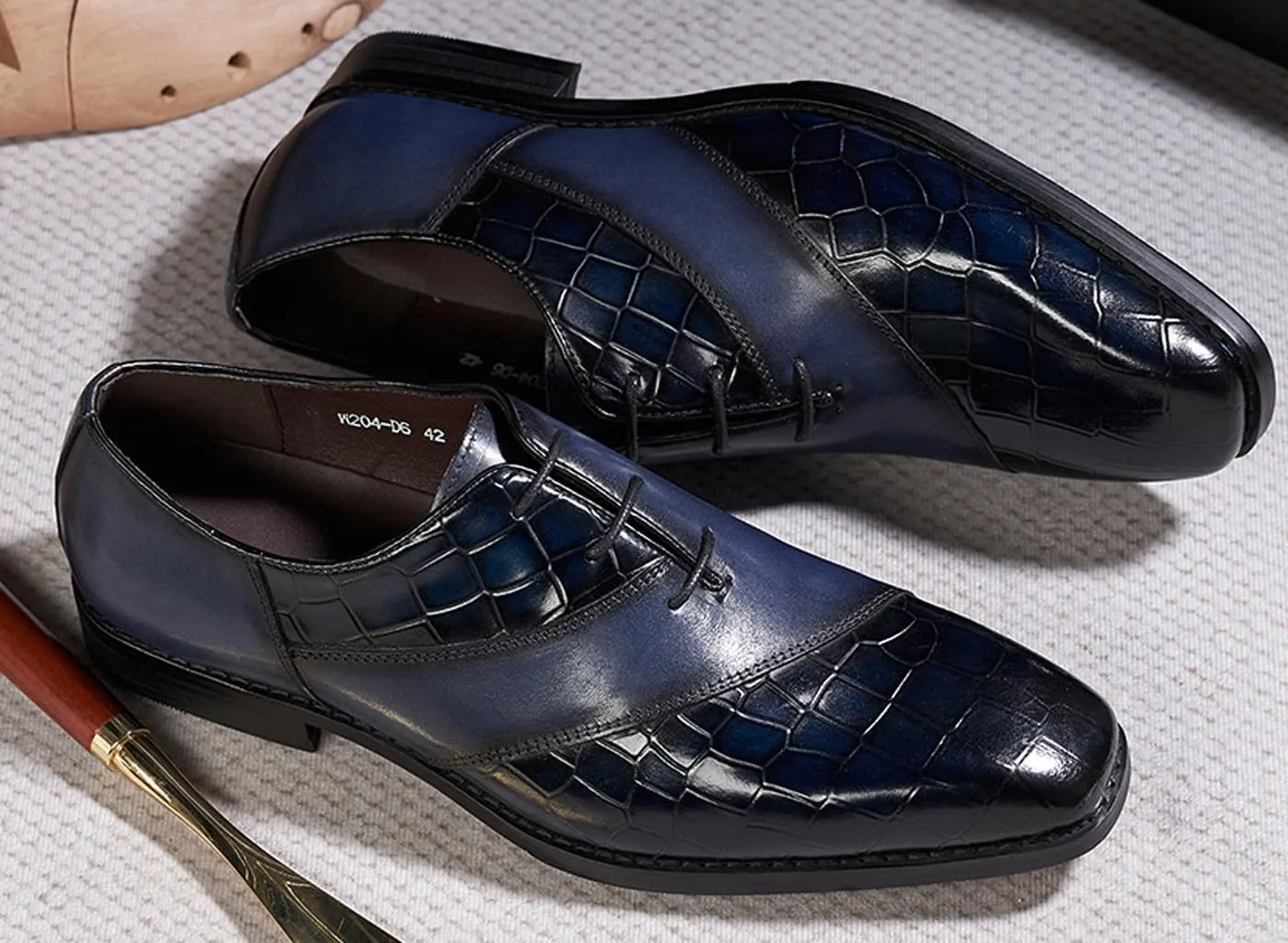 Mens Oxfords Formal Dress Suit Shoes Genunie Leather Plain Toe Modern Luxury Derby Men's Prom Wedding Business Causal Two Tone Shoes Fashion Comfortable Tuxedo Shoes for Men