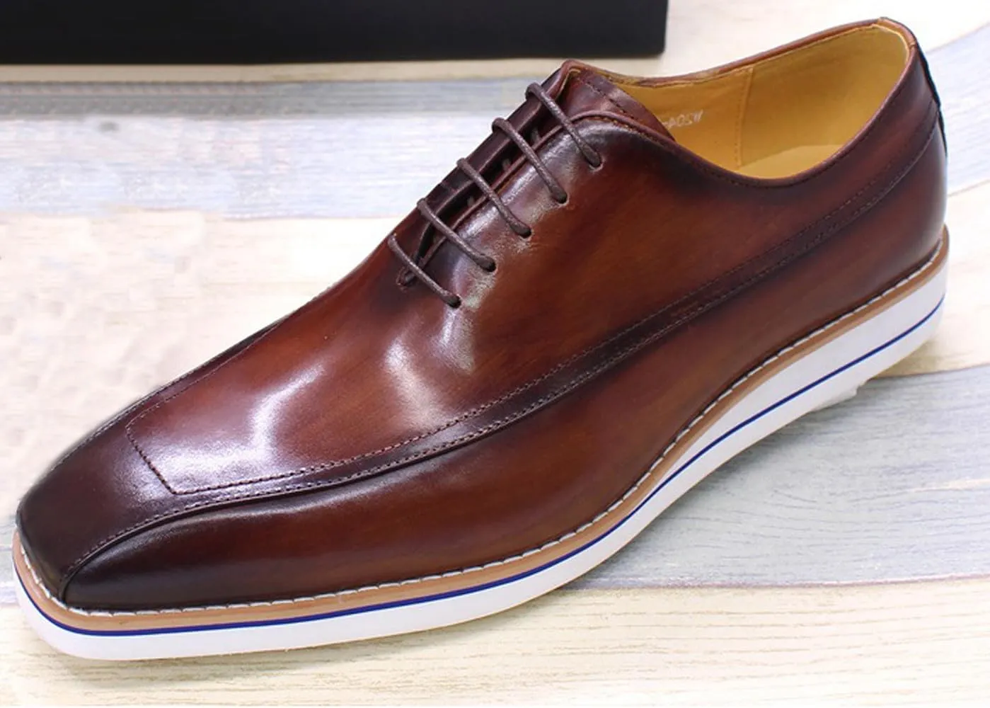Mens Oxfords Formal Dress Suit Shoes Genunie Leather Wingtip Modern Prom Shoes Men's Fashion Business Casual Luxury Wedding Tuxedo Shoes for Men