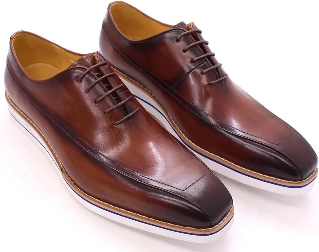 Mens Oxfords Formal Dress Suit Shoes Genunie Leather Wingtip Modern Prom Shoes Men's Fashion Business Casual Luxury Wedding Tuxedo Shoes for Men