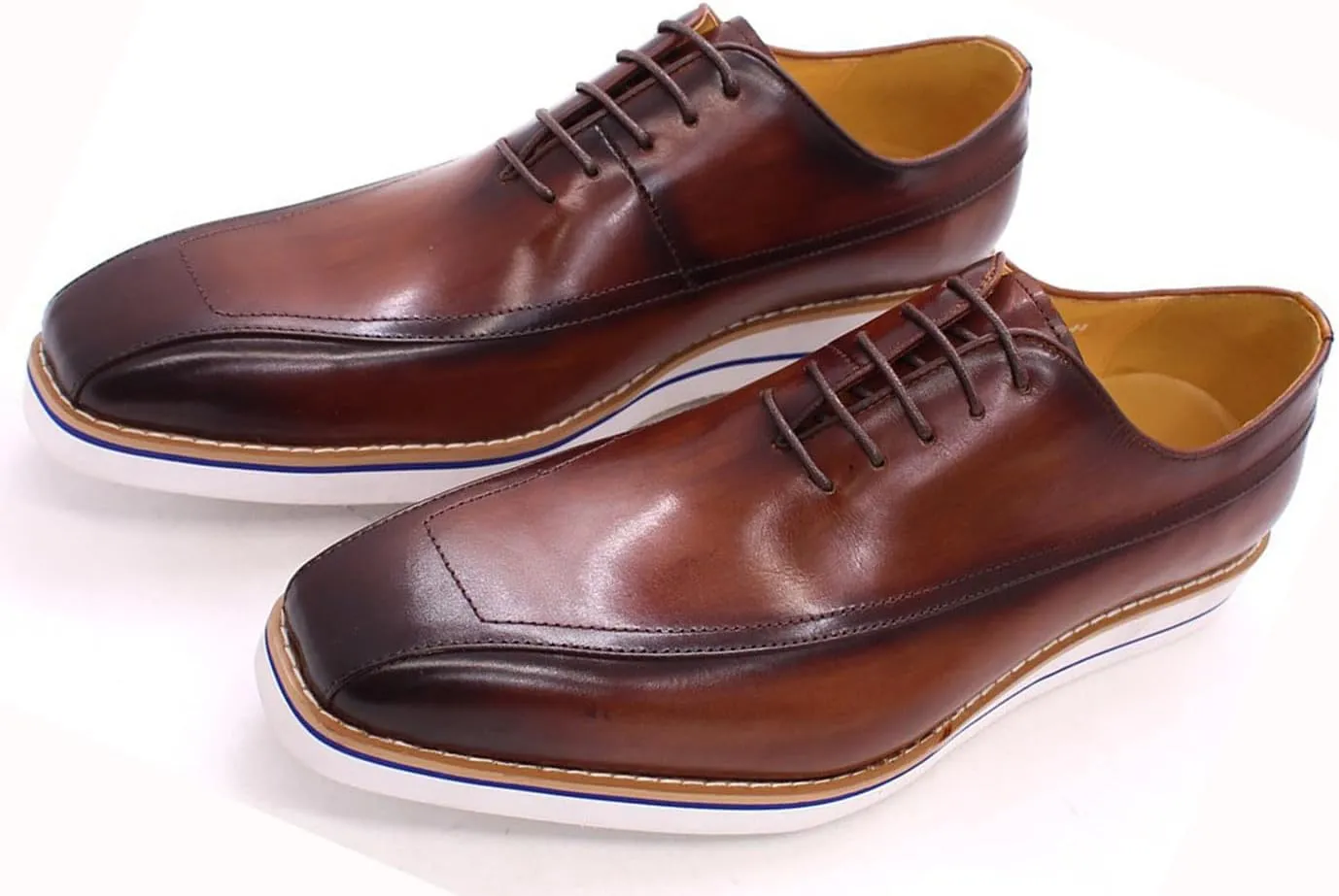 Mens Oxfords Formal Dress Suit Shoes Genunie Leather Wingtip Modern Prom Shoes Men's Fashion Business Casual Luxury Wedding Tuxedo Shoes for Men