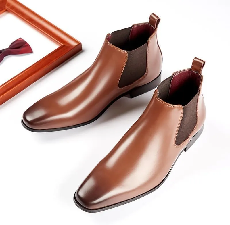 Men's Professional Business Oxfords Genuine Leather Dress Shoes with Cushioned Footbed & Slip-Resistant Sole