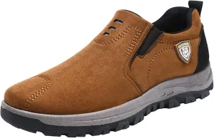 Mens Suede Walking Shoes Outdoor Simple Casual Arch Support Comfortable Waterproof Casual Shoes for Men Slip on Fashion Sneakers for Outdoor Walking