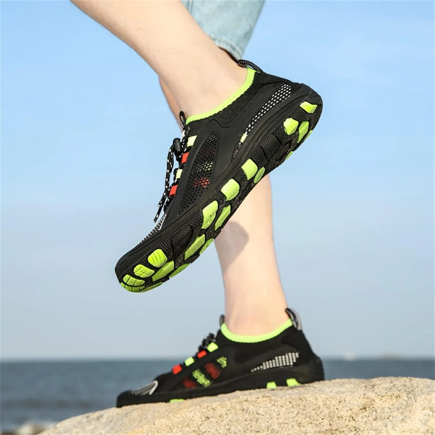 Mens Water Proof Shoes Size 12 Closed Toe Non Slip Hiking Water Shoes Men Womens Wide Width Water Shoes Slip on Soft Beach Shoes for Pool Beach Surf Walking Water Park