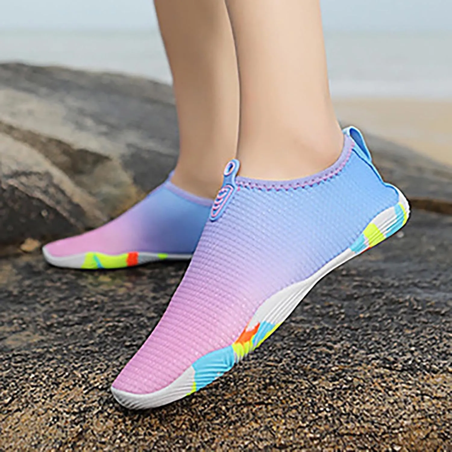 Mens Water Shoes Wide Width Breathable Barefoot Shoes Wide Feet Beach Sports Quick Dry for Boating Fishing Diving Surfing