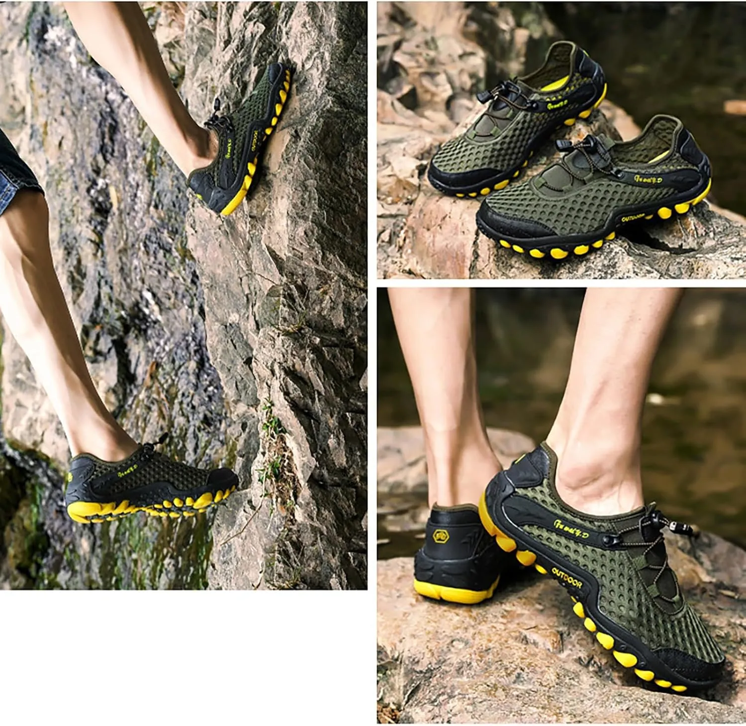 Mens Water Shoes Wide Width Non Slip Athletic Footwear Wide Toe Water Shoes Barefoot