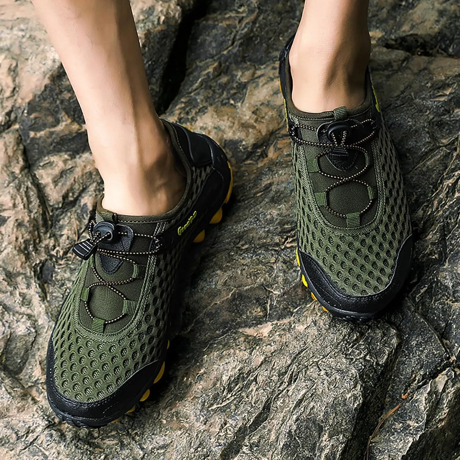 Mens Water Shoes Wide Width Non Slip Athletic Footwear Wide Toe Water Shoes Barefoot