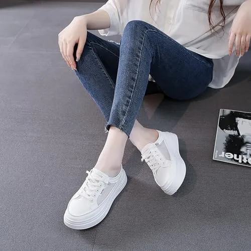 Mesh Mule Sneakers for Women 2025,Women's Platform Wedge Slide Soft Sole Comfortable Breathable Shoes,Backless Slip on Mule Comfortable Casual Shoes