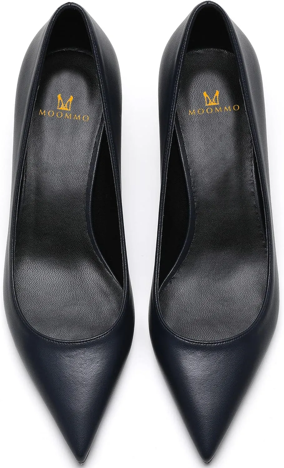 MOOMMO Low Kitten Heel Pumps for Women Pointed Toe Satin Dress Shoes Slip On 1 Inch Low Heel Work Pumps Comfy Basic Casual Office Evening Party Bridal Pump Shoes 4-13 M US