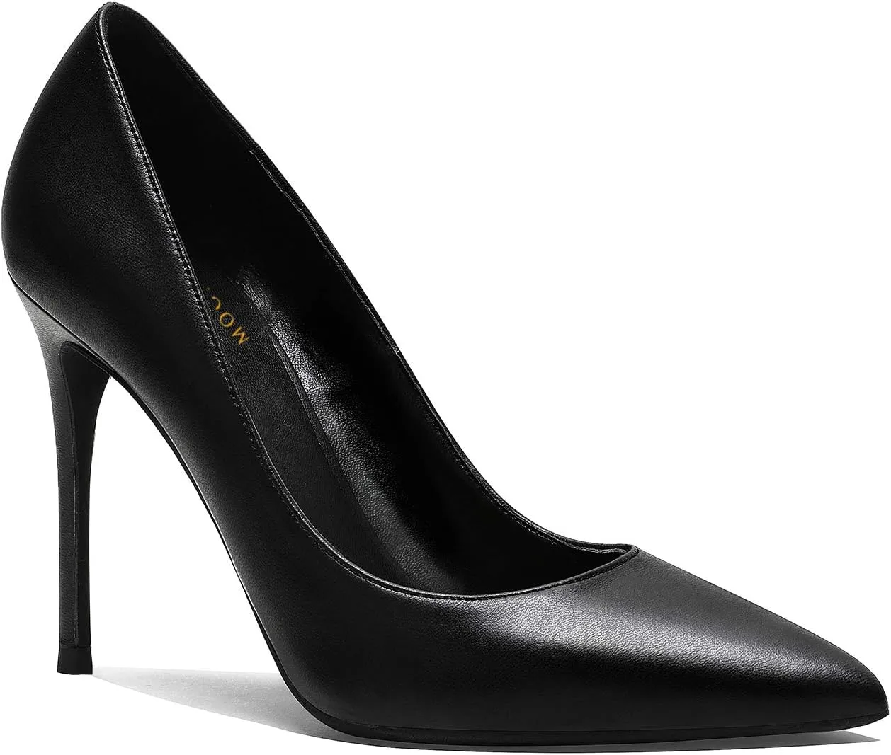 MOOMMO Women Satin High Heel Pumps Pointed Toe Sexy Stilettos 4 inch Slip On Formal Dress Shoes for Ladies Wedding Party Evening Work 4-13 M US