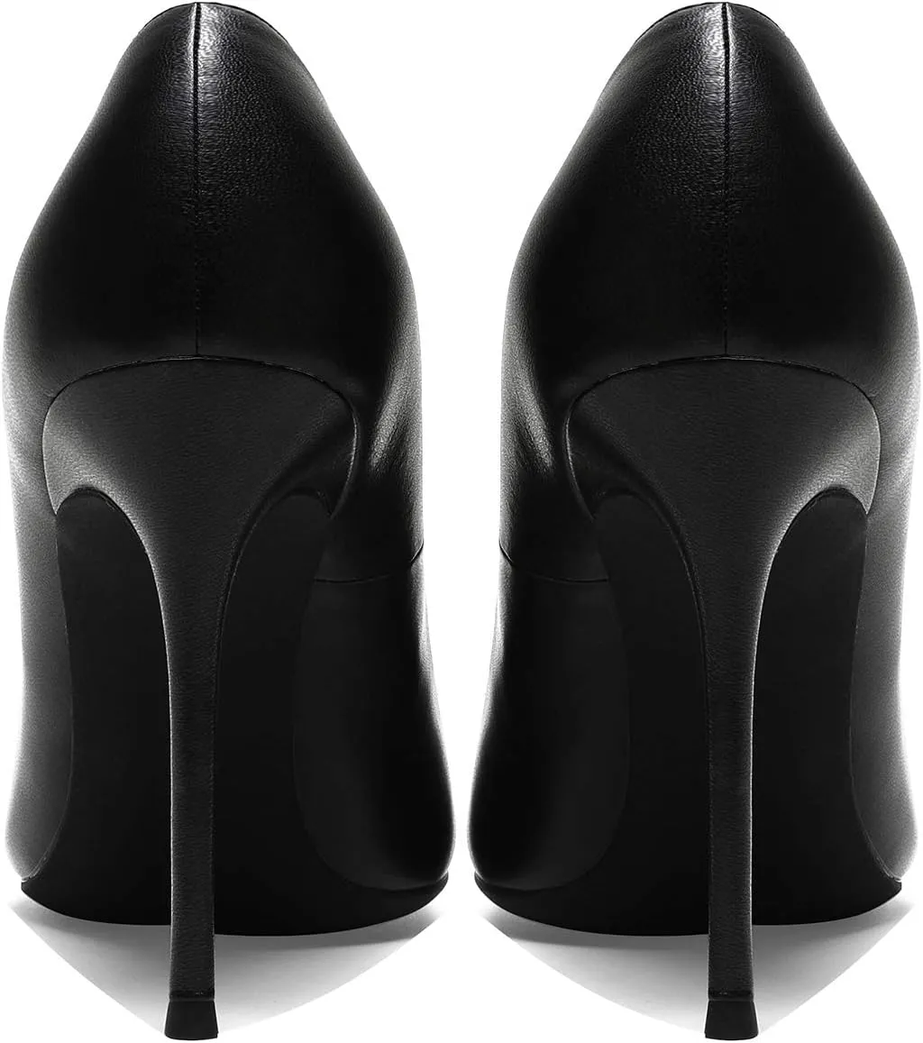 MOOMMO Women Satin High Heel Pumps Pointed Toe Sexy Stilettos 4 inch Slip On Formal Dress Shoes for Ladies Wedding Party Evening Work 4-13 M US