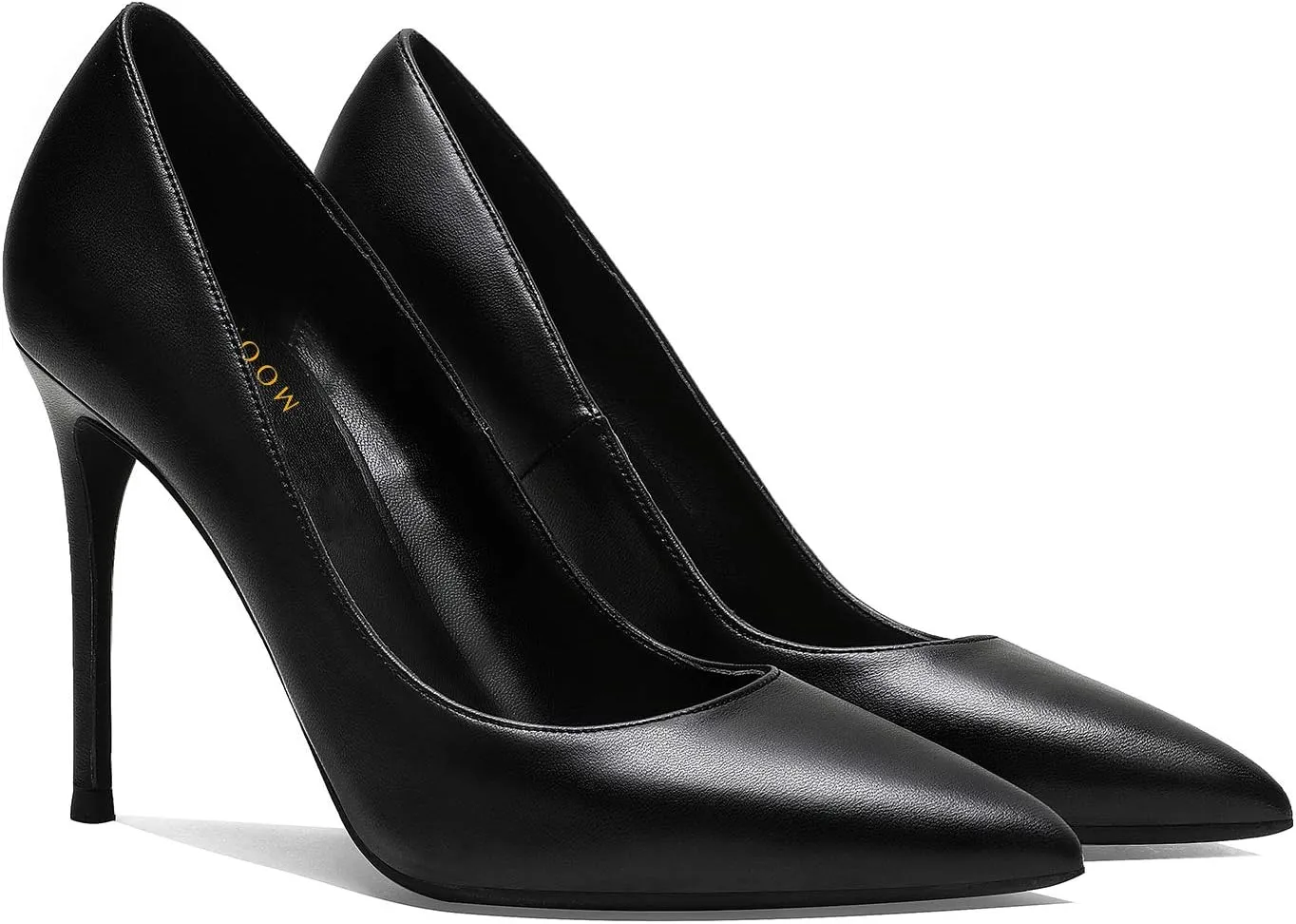 MOOMMO Women Satin High Heel Pumps Pointed Toe Sexy Stilettos 4 inch Slip On Formal Dress Shoes for Ladies Wedding Party Evening Work 4-13 M US