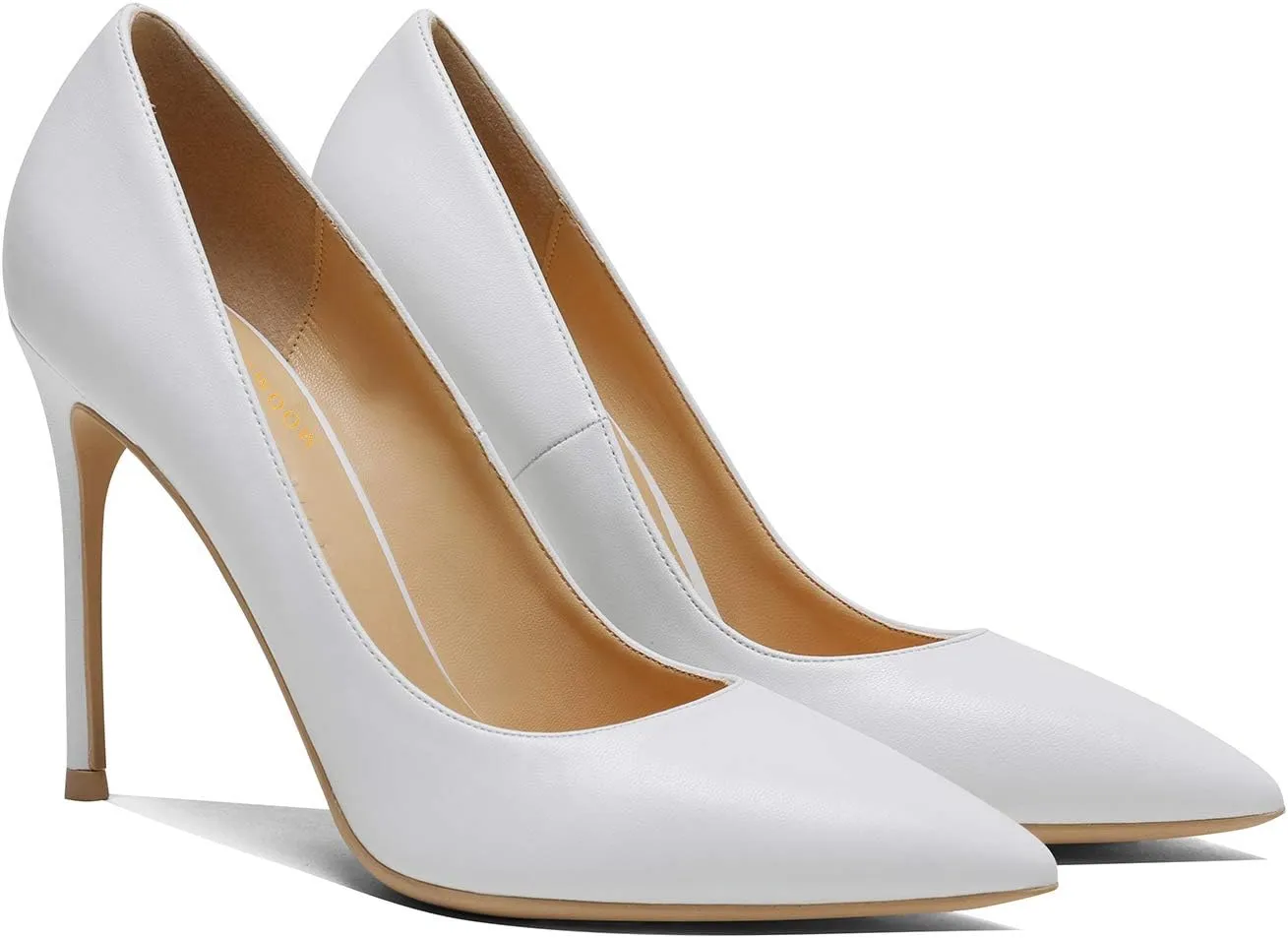 MOOMMO Women Satin High Heel Pumps Pointed Toe Sexy Stilettos 4 inch Slip On Formal Dress Shoes for Ladies Wedding Party Evening Work 4-13 M US