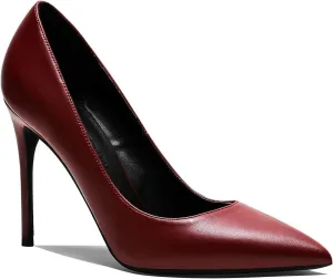 MOOMMO Women Satin High Heel Pumps Pointed Toe Sexy Stilettos 4 inch Slip On Formal Dress Shoes for Ladies Wedding Party Evening Work 4-13 M US