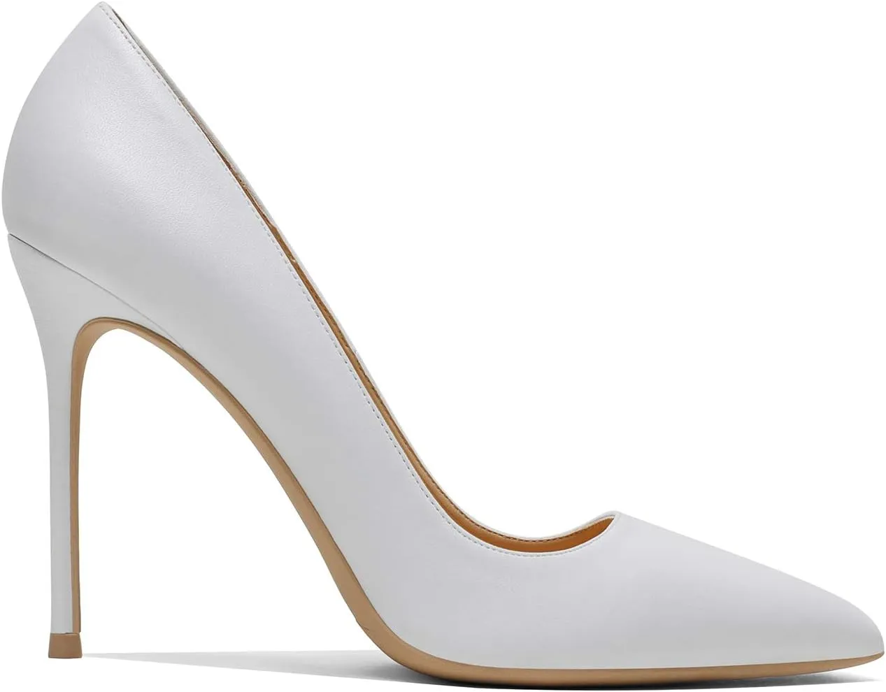 MOOMMO Women Satin High Heel Pumps Pointed Toe Sexy Stilettos 4 inch Slip On Formal Dress Shoes for Ladies Wedding Party Evening Work 4-13 M US