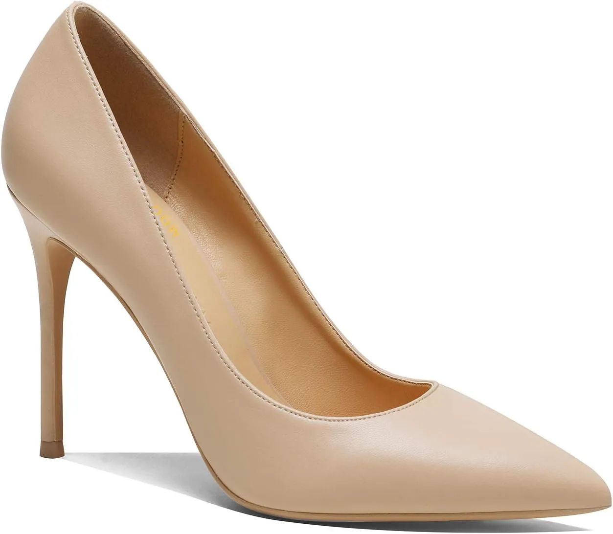 MOOMMO Women Satin High Heel Pumps Pointed Toe Sexy Stilettos 4 inch Slip On Formal Dress Shoes for Ladies Wedding Party Evening Work 4-13 M US