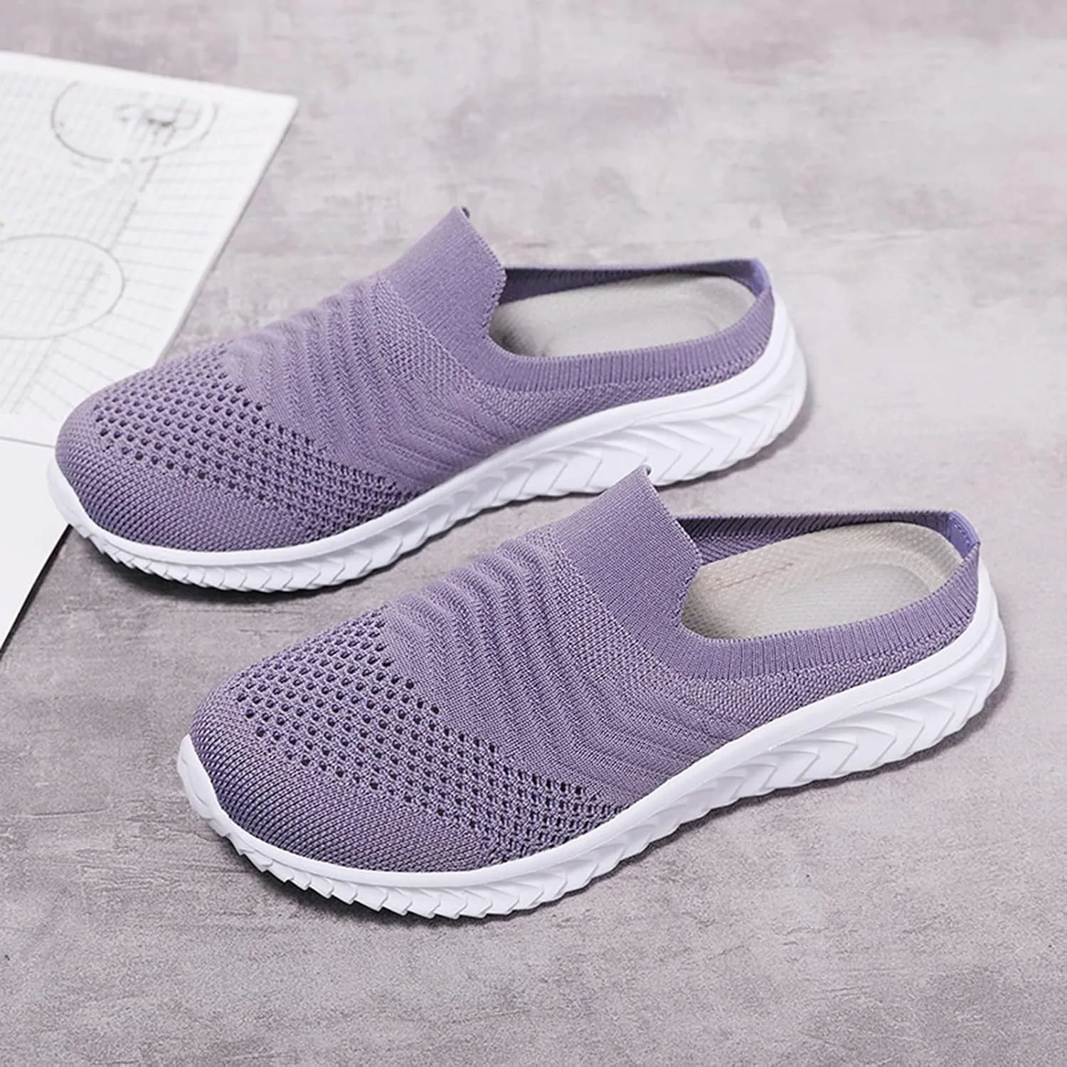 Mules for Women 2025 Backless Walking Sneakers Mens Tennis Shoes Comfort Casual Shoes Slip On Men's Fashion Sneakers Tennis Shoe Trainers Shoe