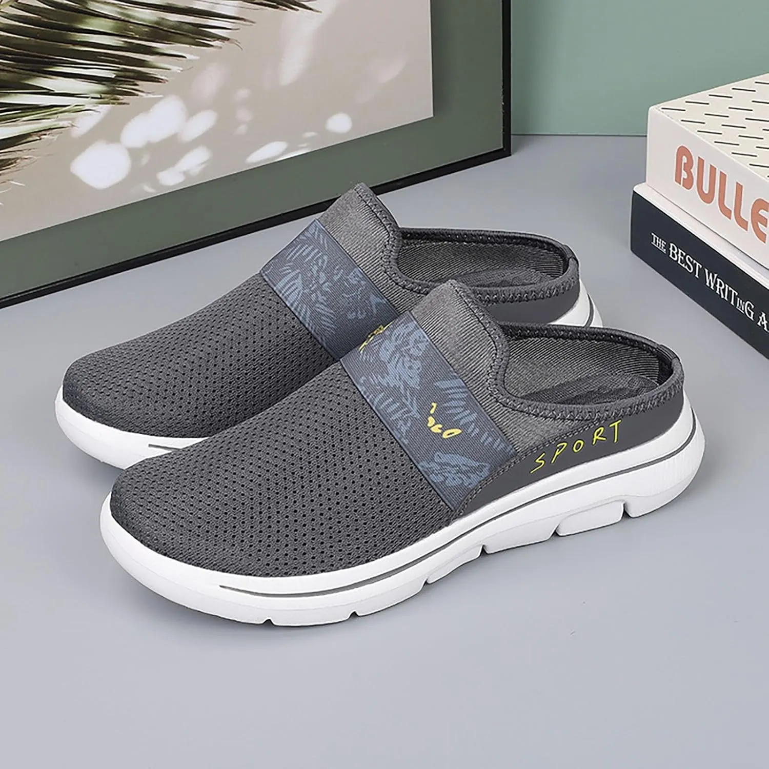 Mules for Women 2025 Backless Walking Sneakers Running Shoes for Women Comfort Slip On Shoes Casual Black Sneakers Tennis Shoe Loafers Casual Slip On
