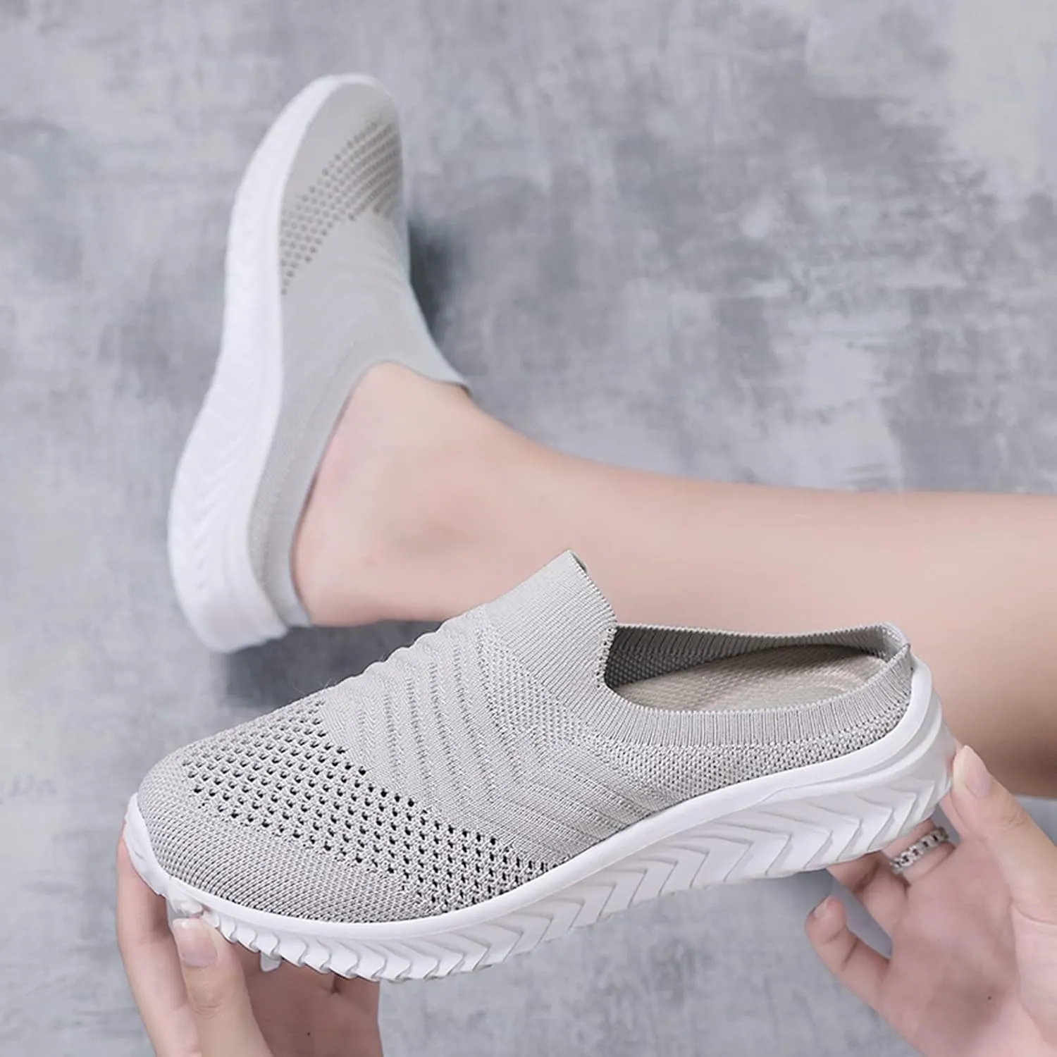 Mules for Women 2025 Backless Walking Sneakers Tennis Shoes Womens Lightweight Woman Shoes Casual Wedge Sneakers Tennis Shoe Loafers Casual Slip On