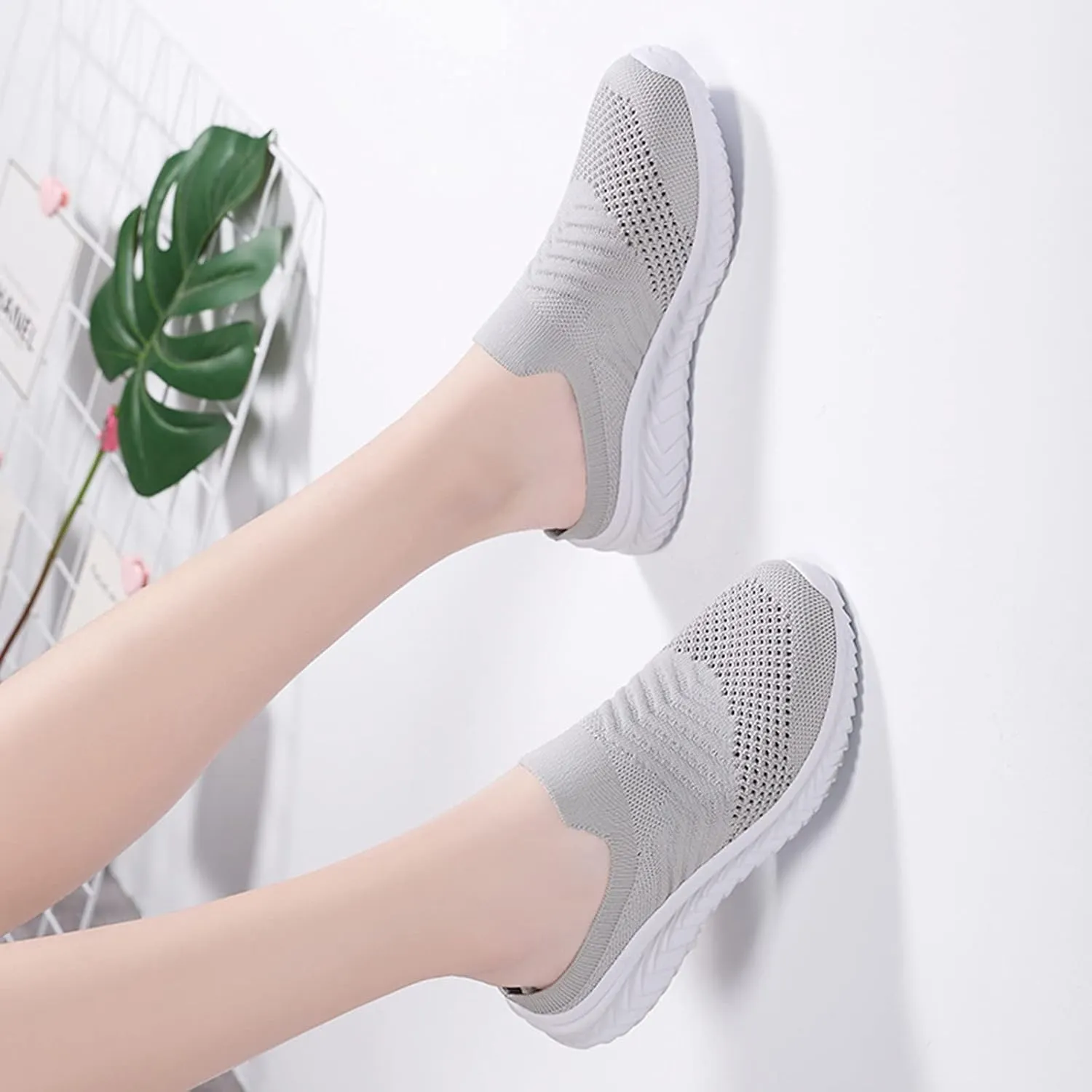 Mules for Women 2025 Backless Walking Sneakers Tennis Shoes Womens Lightweight Woman Shoes Casual Wedge Sneakers Tennis Shoe Loafers Casual Slip On