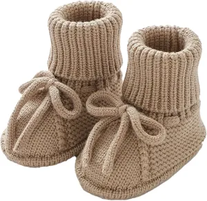 Newborn Baby Booties Sock Shoes Hand Knitting Crochet Boys Girls Infant Cozy Indoor Breathable Walking Shoes