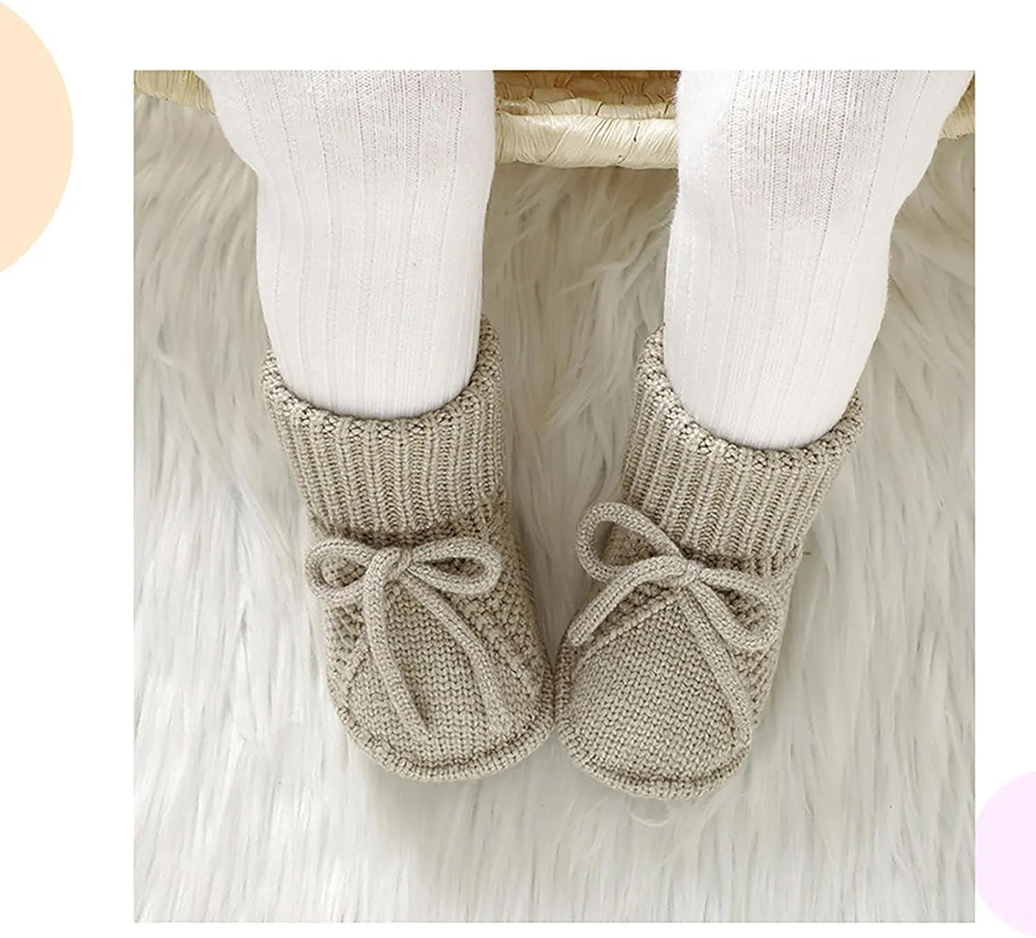 Newborn Baby Booties Sock Shoes Hand Knitting Crochet Boys Girls Infant Cozy Indoor Breathable Walking Shoes
