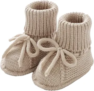 Newborn Baby Booties Sock Shoes Hand Knitting Crochet Boys Girls Infant Cozy Indoor Breathable Walking Shoes