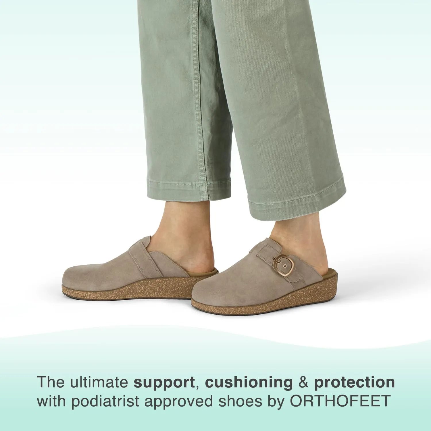 Orthofeet Women's Orthopedic Leather Casey Clogs for Plantar Fasciitis Relief