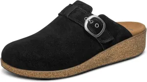 Orthofeet Women's Orthopedic Leather Casey Clogs for Plantar Fasciitis Relief