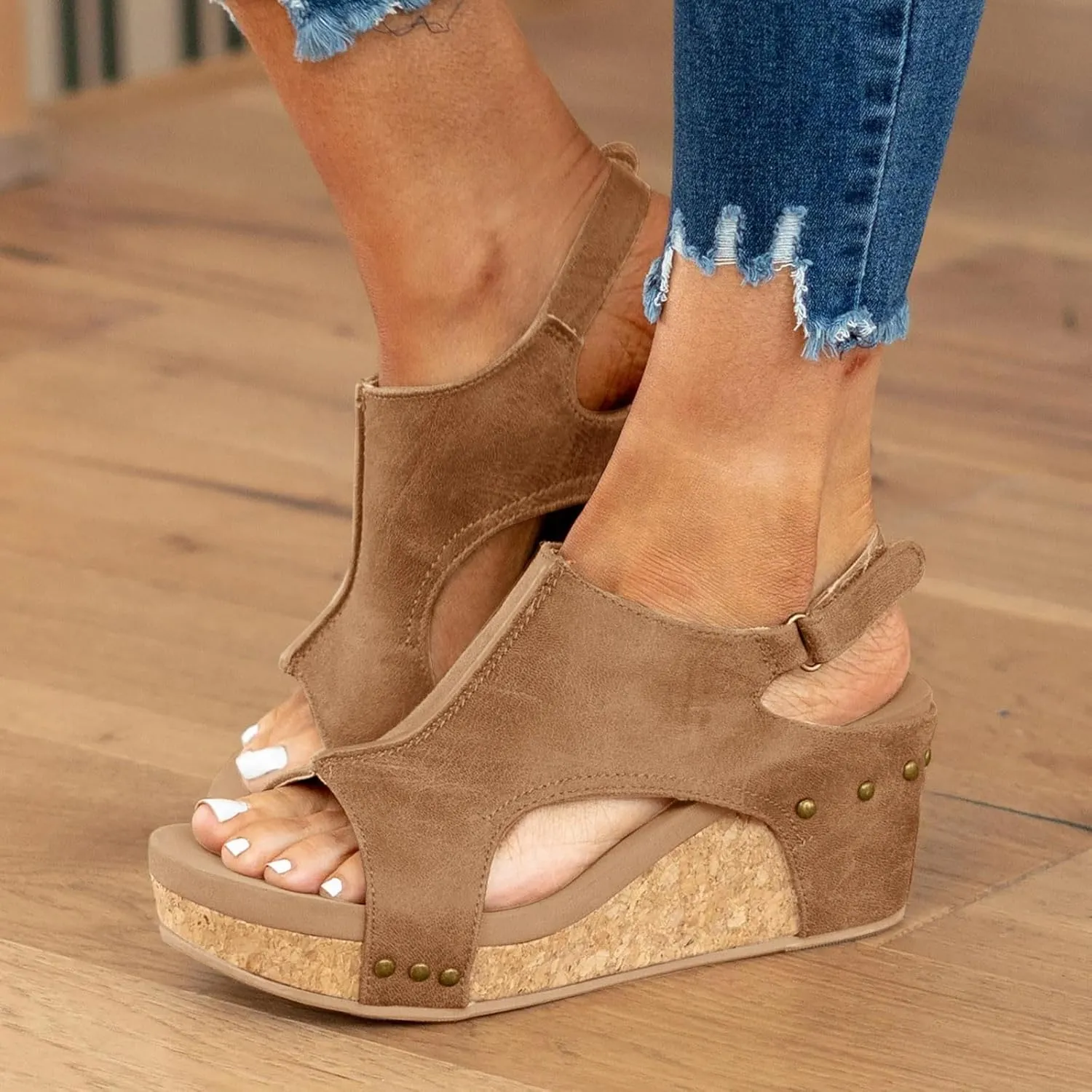 Orthopedic Platform Wedge Sandals for Women Summer Dressy 2025 Open Toe Ankle Strap Espadrilles Sandals Beach Sandals