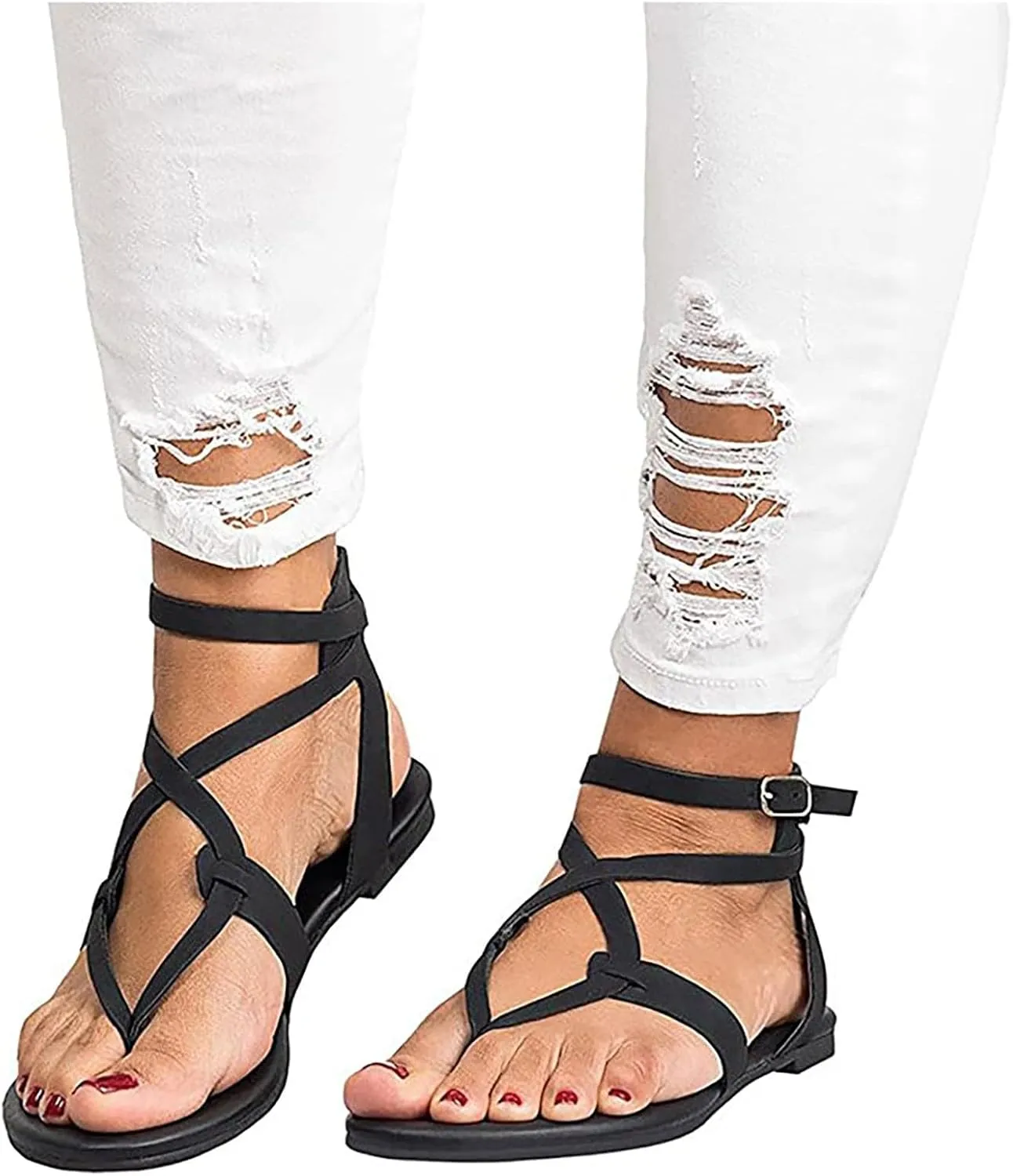 Orthopedic Sandals for Women Arch Support Strappy Orthotic Flip Flops Cushion Barefoot Soft Toe Non Slip Sole Dressy Casual Beach Footwear Summer Flip Flops for Women