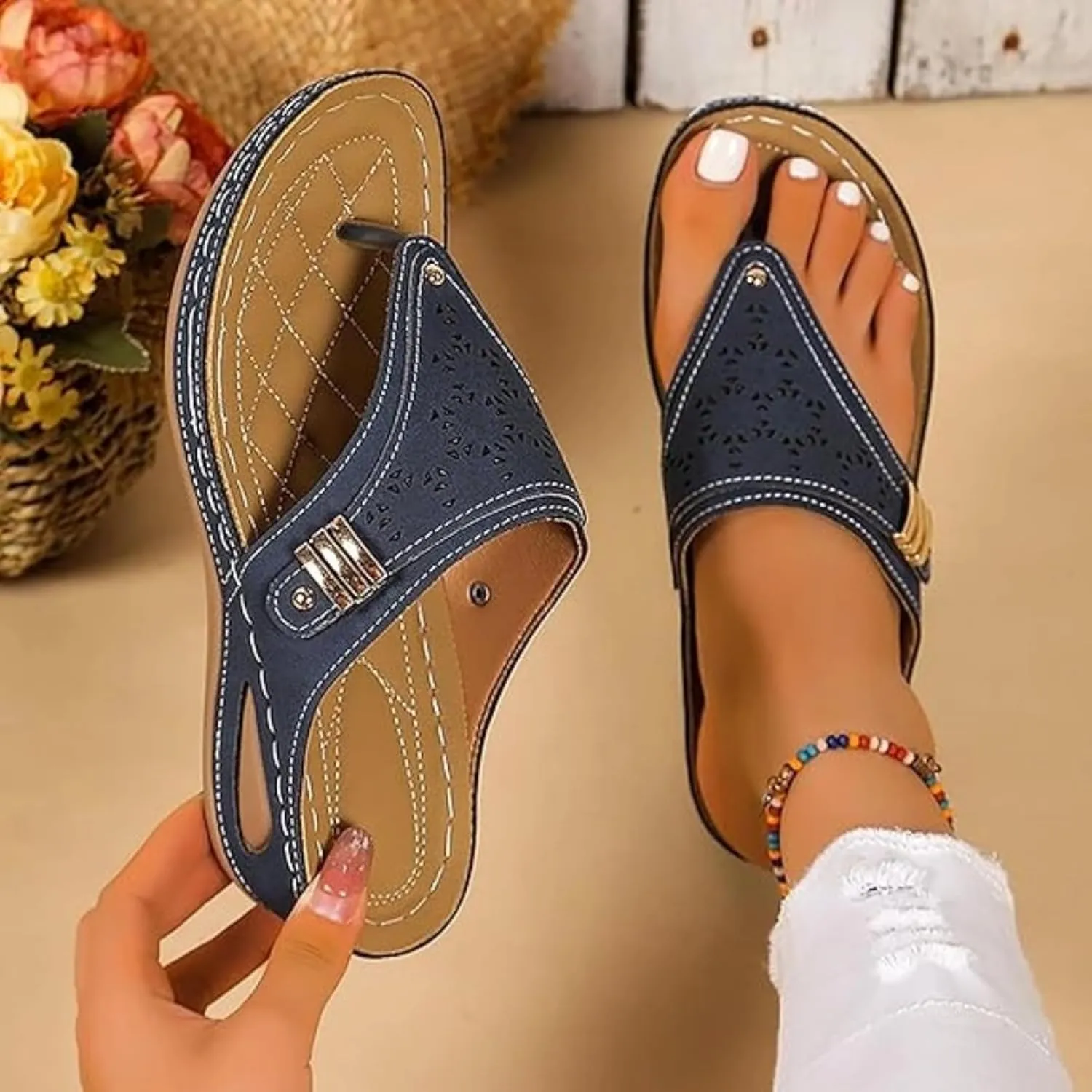 Orthopedic Sandals for Women Dressy Comfortable Arch Support Platform Wedge Sandals Summer Vacation Beach Shoes