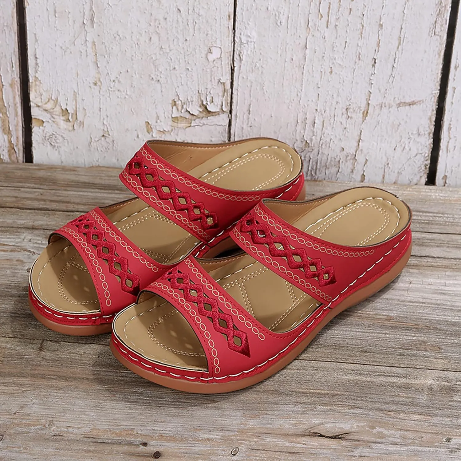 Orthopedic Summer Slides for Women with Arch Support Comfortable Walking Shoes Lightweight Adjustable Straps Beach Casual Outdoor Recovery Sandals