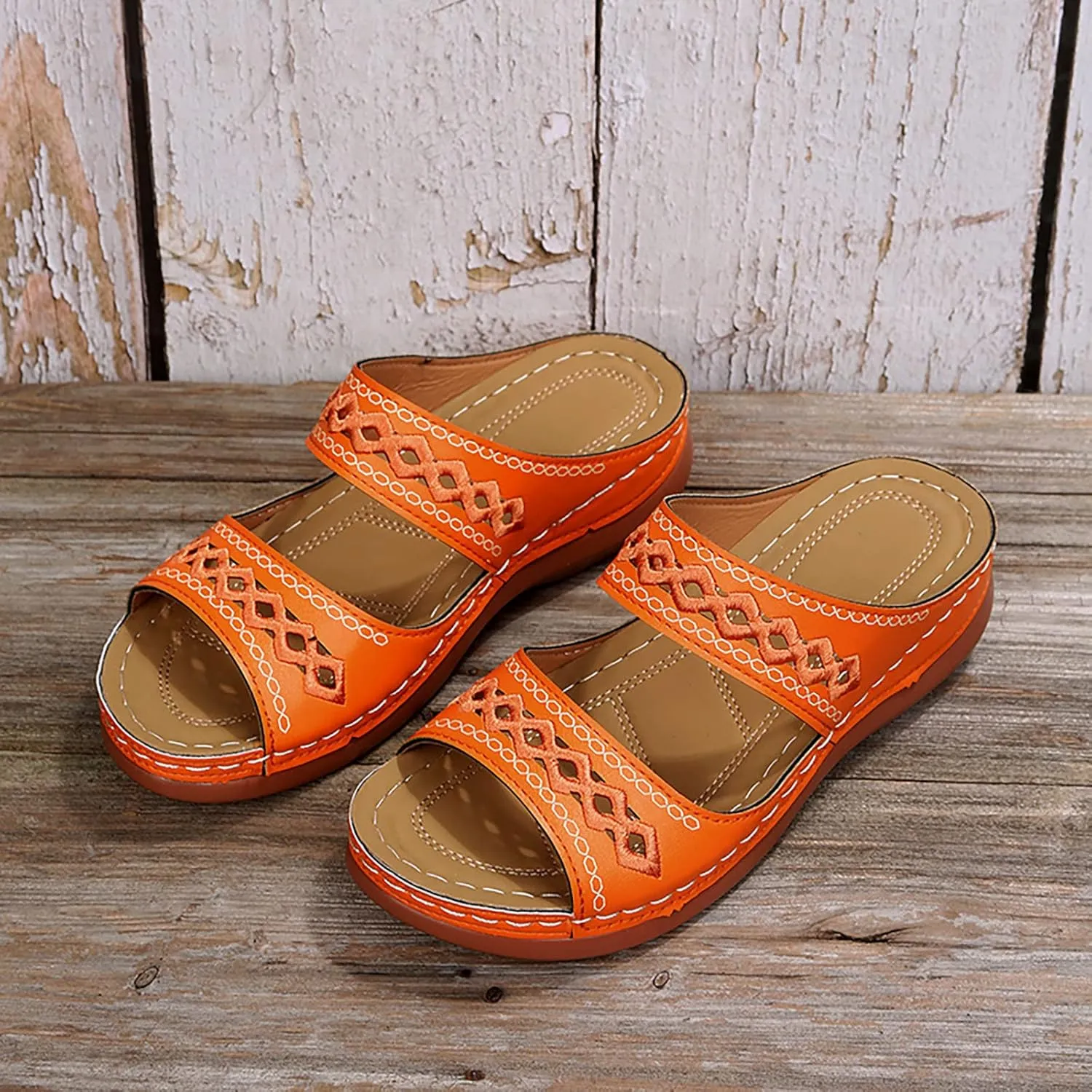 Orthopedic Summer Slides for Women with Arch Support Comfortable Walking Shoes Lightweight Adjustable Straps Beach Casual Outdoor Recovery Sandals