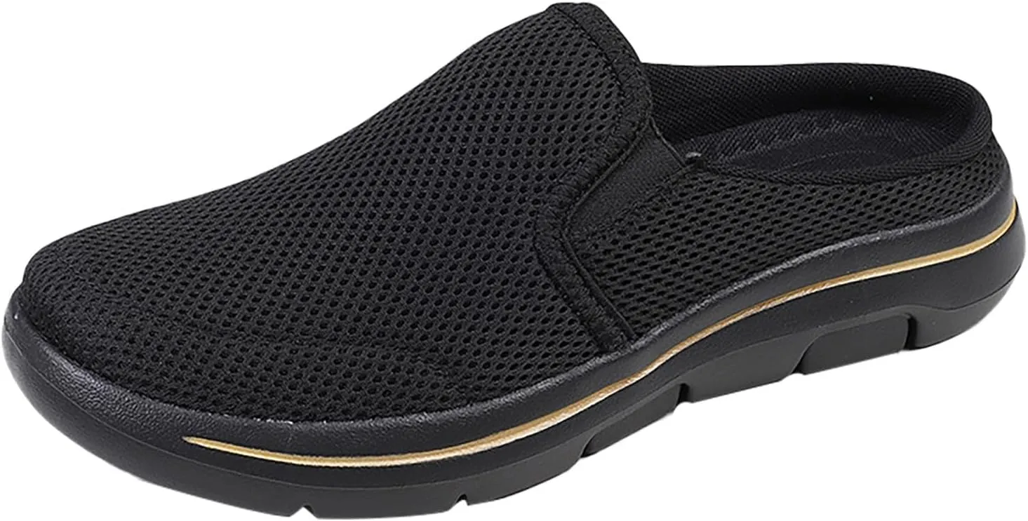 Orthopedic Walking Shoes Mules for Women 2025 Casual Mesh Summer Slip-On Breathable Slippers Closed Toe Hands Free Slingback Slides with Arch-Support