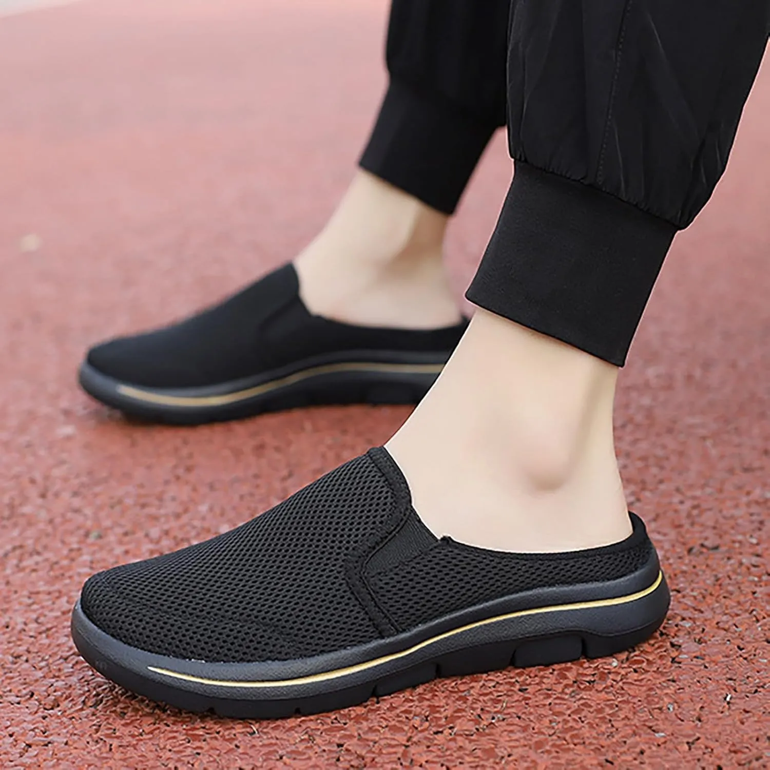 Orthopedic Walking Shoes Mules for Women 2025 Casual Mesh Summer Slip-On Breathable Slippers Closed Toe Hands Free Slingback Slides with Arch-Support