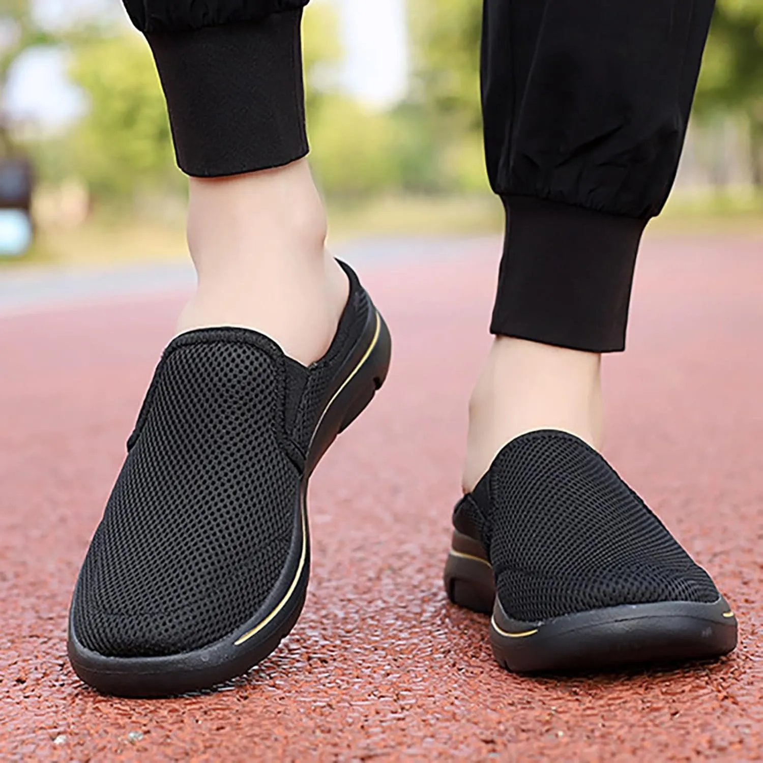 Orthopedic Walking Shoes Mules for Women 2025 Casual Mesh Summer Slip-On Breathable Slippers Closed Toe Hands Free Slingback Slides with Arch-Support