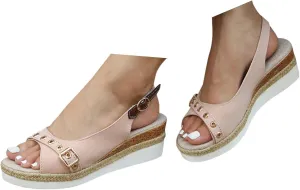 Orthopedic Wedge Sandals for Women Dressy Summer,Canvas Open Toe Platform Sandals Casual Slingback Slip On Sandals