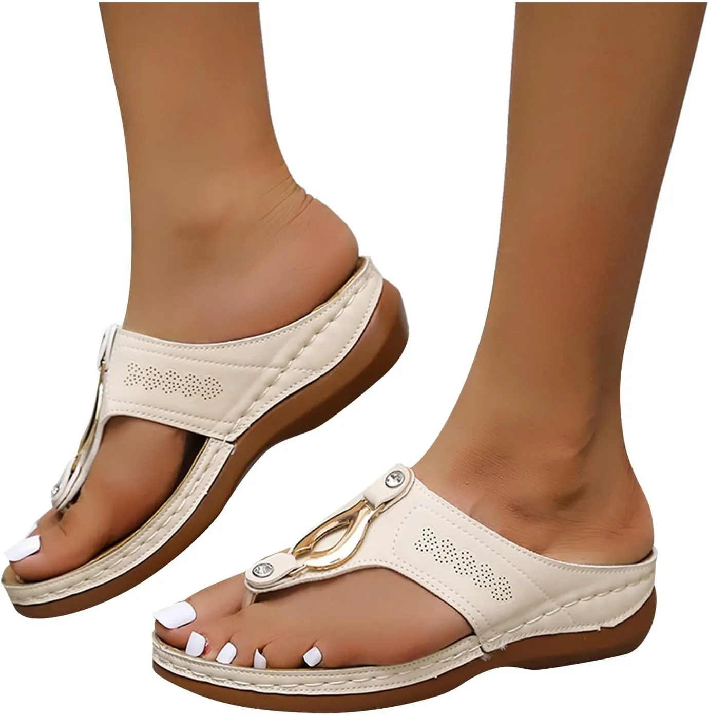 Orthotic Sandals for Women 2025 Slippers Orthopedic Womens Fashion Orthotic Flip Flops Yoga Mat Slides Comfort Plantar Fasciitis Arch Support Slip on Flat Sandals Ladies Soft Cushion