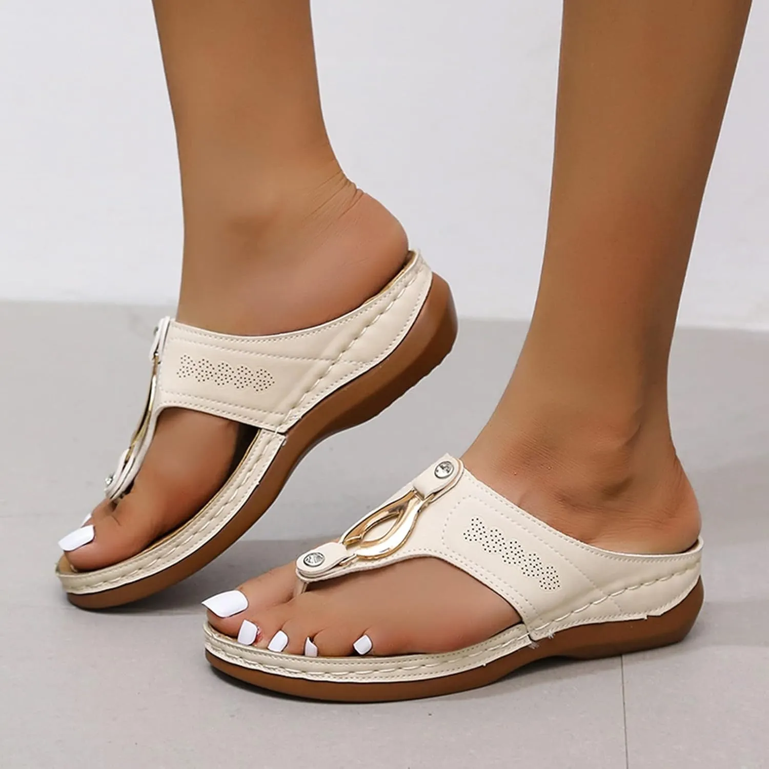 Orthotic Sandals for Women 2025 Slippers Orthopedic Womens Fashion Orthotic Flip Flops Yoga Mat Slides Comfort Plantar Fasciitis Arch Support Slip on Flat Sandals Ladies Soft Cushion