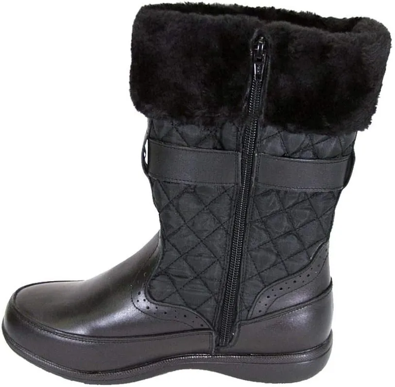 Peerage Leila Women Wide Width Leather Boots for Fall and Winter