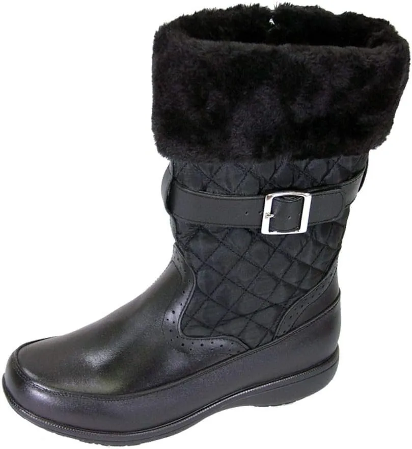 Peerage Leila Women Wide Width Leather Boots for Fall and Winter
