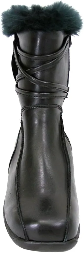 Peerage Sharon Women's Wide Width Leather Boots with Side Zipper